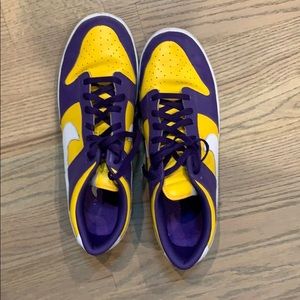 Nike dunks size 14 lakers colors worn once